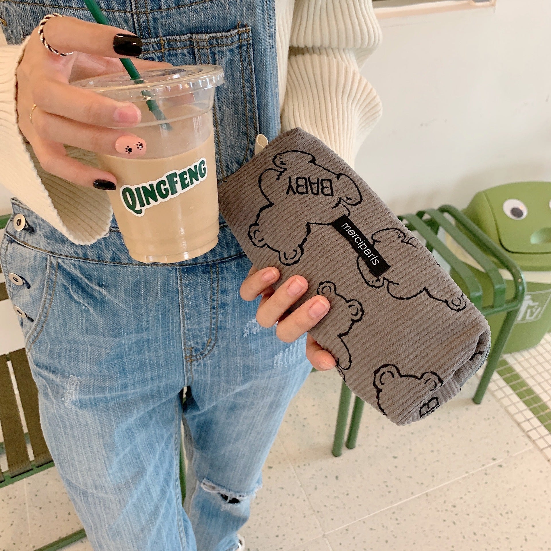 Wholesale Corduroy Bear Pen Bag